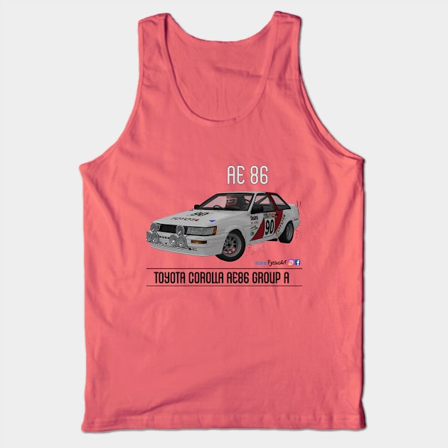 Toyota Corolla AE86 Group A Tank Top by PjesusArt